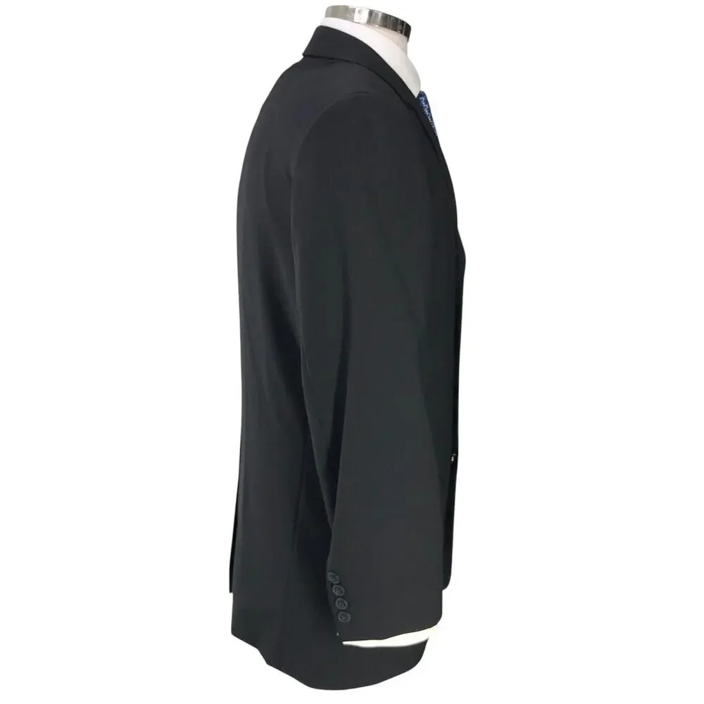 s.Oliver Blazer Mens 46 Black Lars Wool Blend Three Button Suit Jacket Hungary